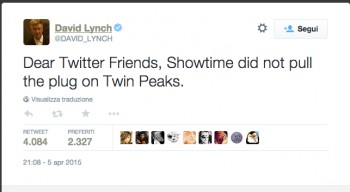 David Linch lascia la regia di Twin Peaks 3