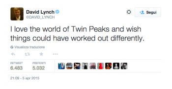 David Linch lascia la regia di Twin Peaks 3